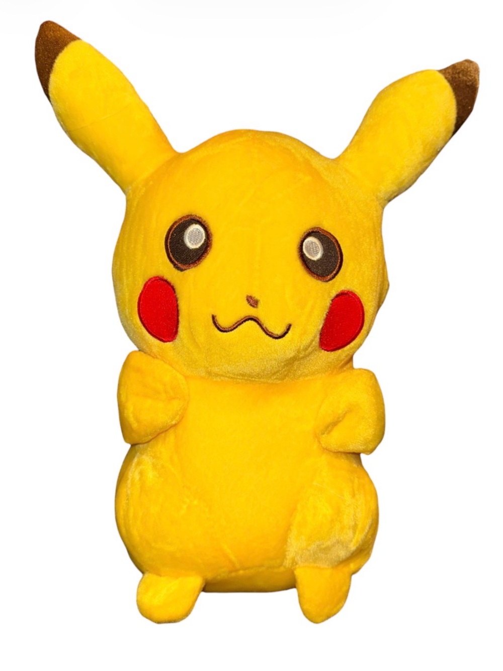 Pokemon Pikachu Plush - Yellow with Red Cheeks and Brown Ear Tips